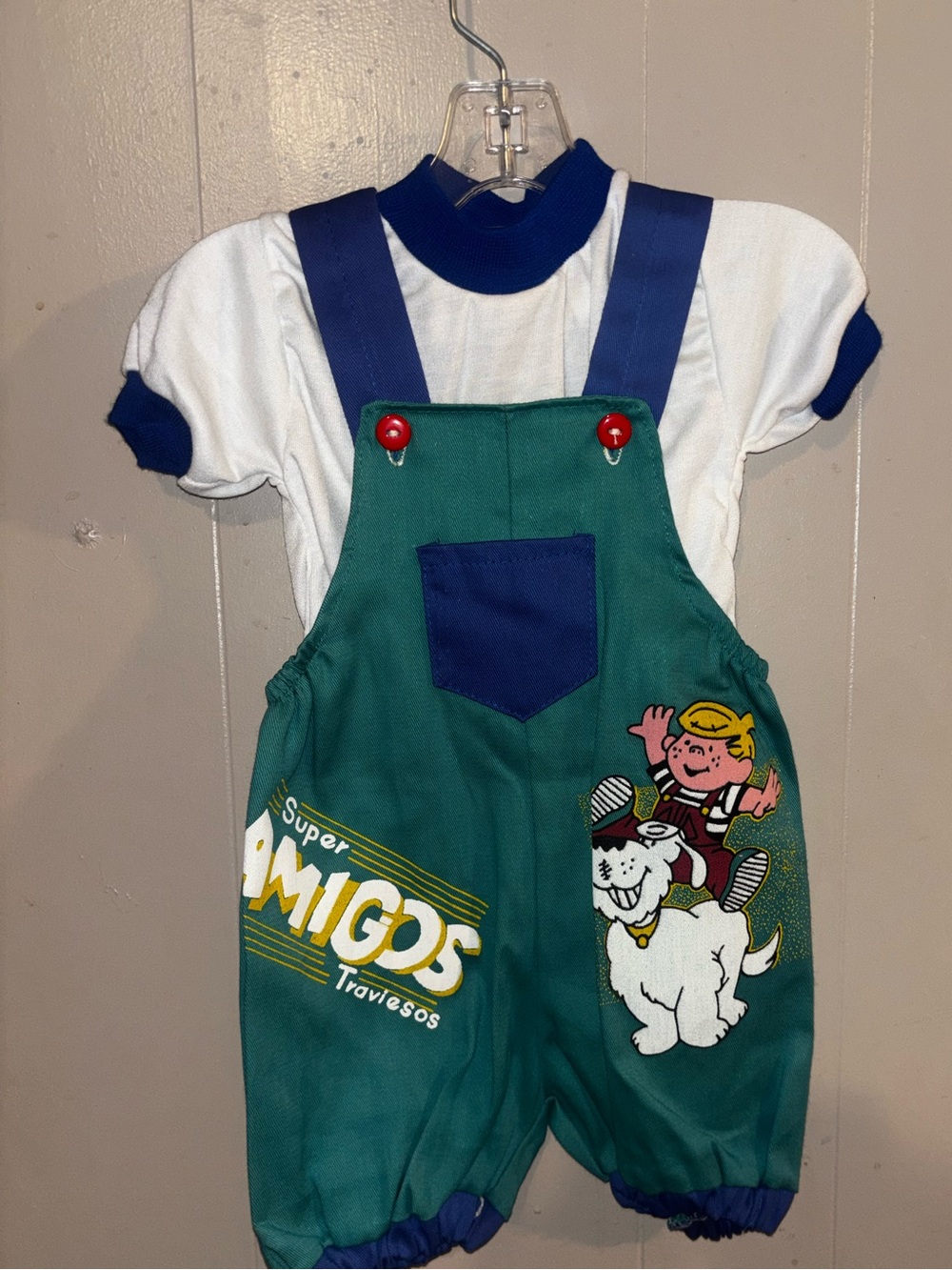 Dennis the Menace 1980s overalls and shirts size 12 months